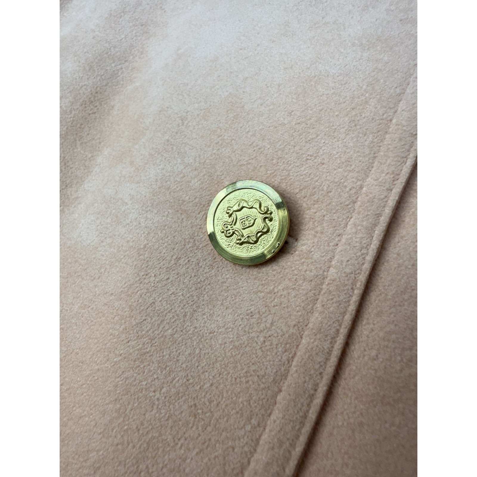 Vtg 70s/80s Bergdorf Goodman Abe Schrader Peach Faux Suede Blazer Womens 18 Usa — image 3 of 8